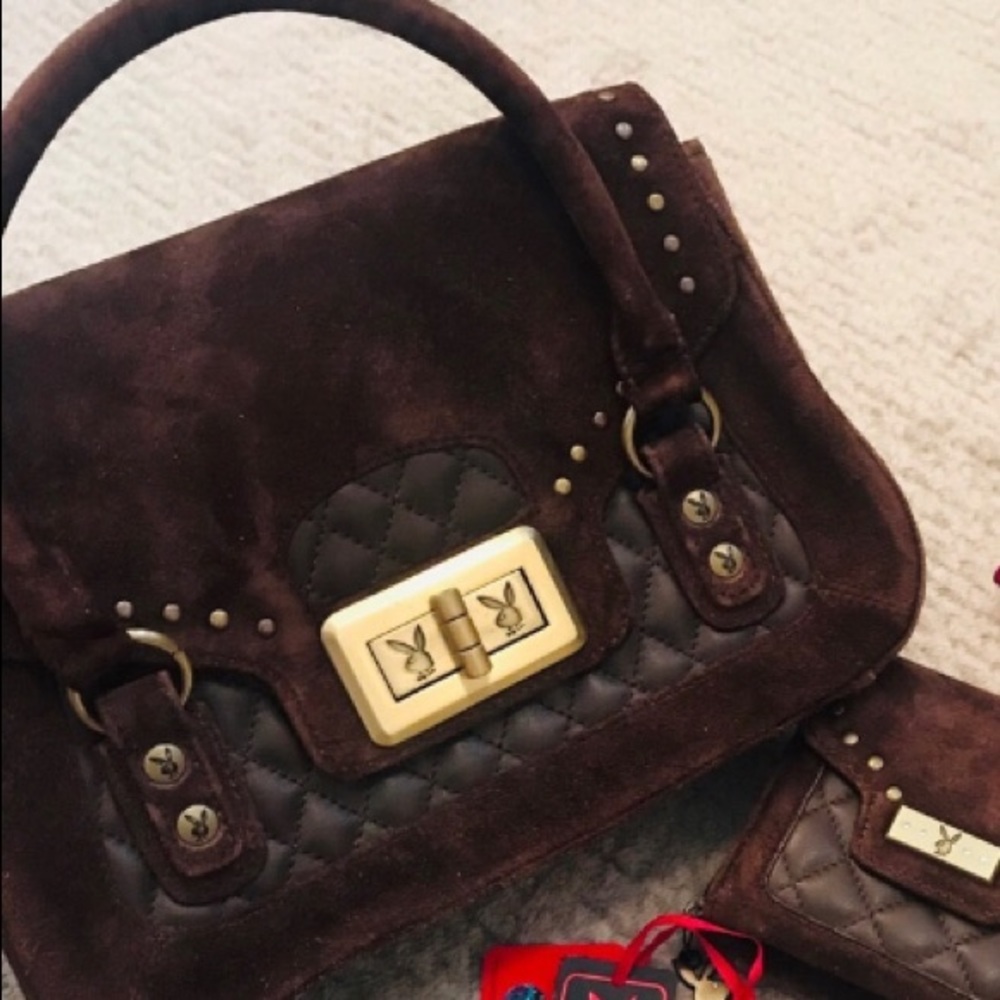 🎉HP🎉 Vintage Playboy brown suede purse